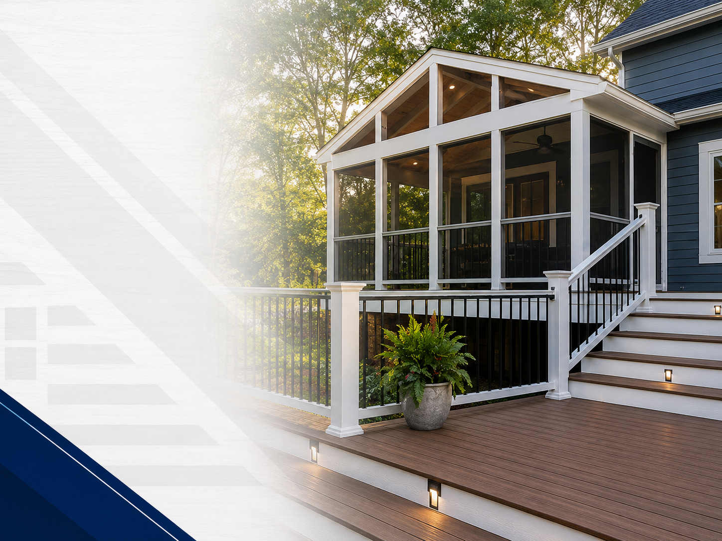 Custom screen porch and deck remodel in Northern Virginia